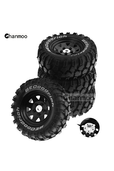 Choice 4pcs 93mm black 1.9 Tires Metal Wheel Rims 12mm Hex for 1/10 RC Crawle...