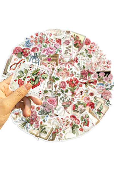 Choice PET023 50 Pcs Flower and Letter Sticker Pack Waterproof Transparent PE...