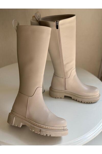 yezy shoes Cizme de damă cu talpă groasă și detaliu cu fermoar