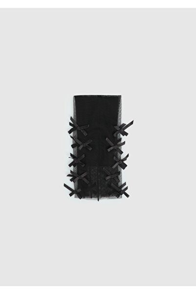 Farve Черна FRV12 папийонка от дантела, черна