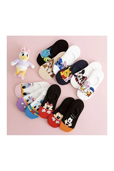 REYNBOO SOCKS 5 Çift Kadın Çok Renkli Görünmez Yıkamalı Çeşitli Desenli Spor ...