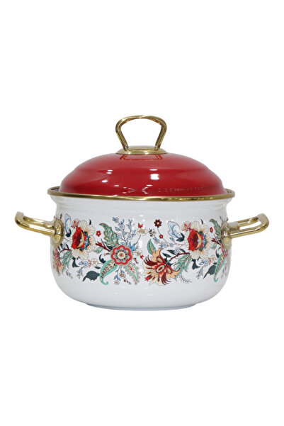 PR HOME Magnolia Deep Domed Enamel Pot 16 cm