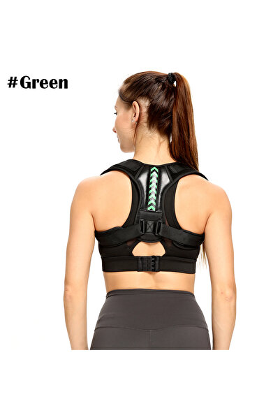 Choice M green Adjustable Posture Corrector Upper Back Brace Neck Shoulder Brace Back Support Pain Relief B