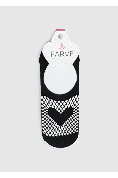 Farve جوارب راقصة الباليه السوداء باللون الأسود على شكل قلب