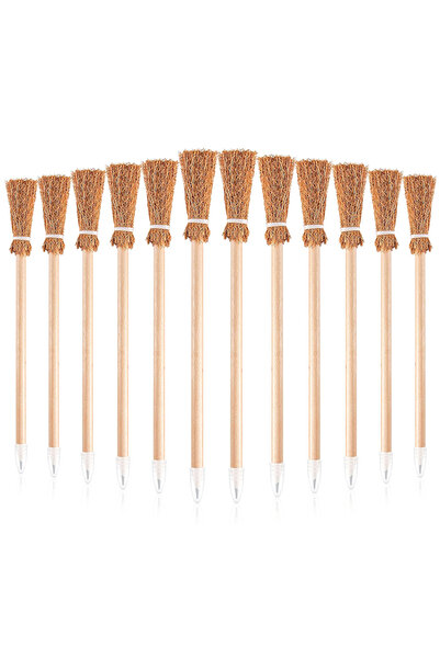 Choice 10pcs 10Pcs Witch Broom Shaped Wooden Pencils Kids Halloween Birthday Party Favors Gift Goodie Bag F