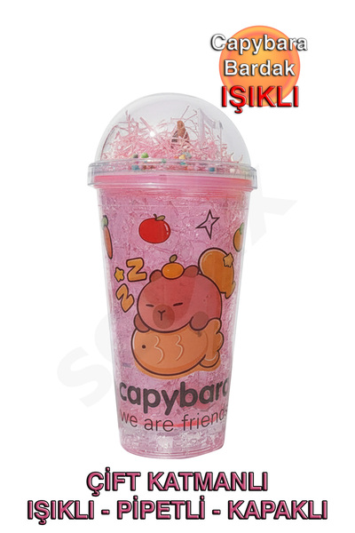 H2O Capybara Double Wall, Light-Up, Straw, Lid Cup