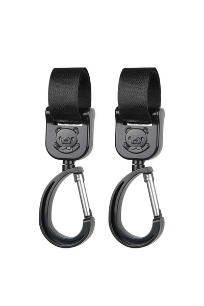 Choice4 حقيبة تخزين منظمة لعربة الأطفال تدور 360 درجة باللون الأسود مع علاقة ...