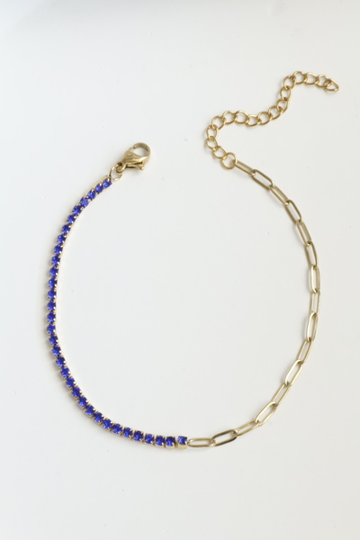 DEMOKAN Women's Steel Bracelet Thin Waterway Ellipse Mix Chain Bracelet