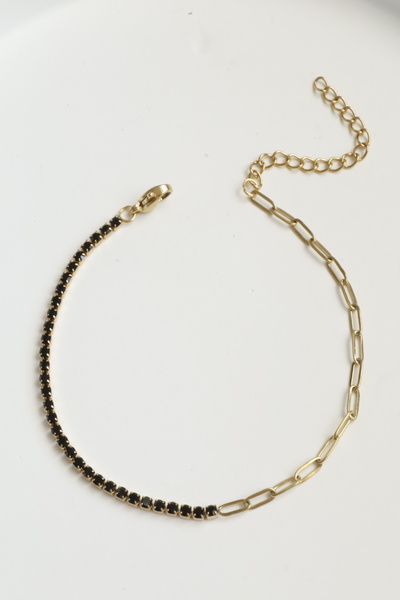 DEMOKAN Women's Steel Bracelet Thin Waterway Ellipse Mix Chain Bracelet