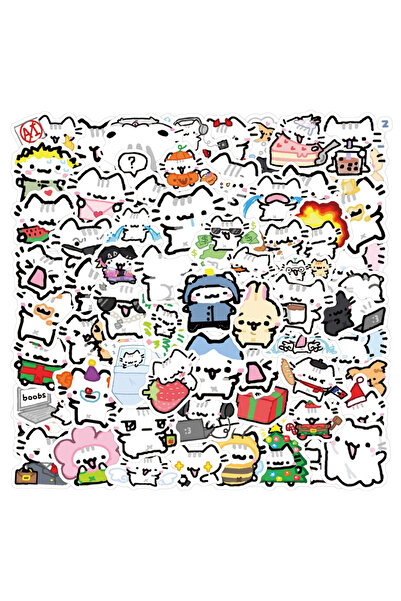 Miniso 90 قطعة من ملصقات القطط اللطيفة بوكي، ملصقات حيوانات كاواي، ملصقات جرافيتي، حقائب، لابتوب، هاتف، جيتار C