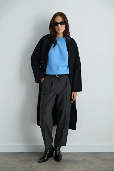 Gusto Klasik Yün Manto - Siyah