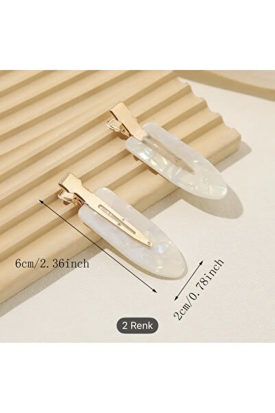 NO BRAND 2’li iz bırakmayan klips toka beyaz