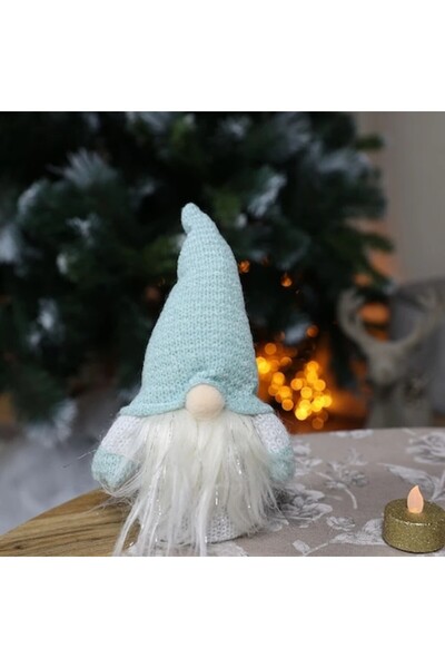 OEM Figurina decorativa Craciun, tip gnom, verde + alb, 11 x 7 x 15 cm, 56430107