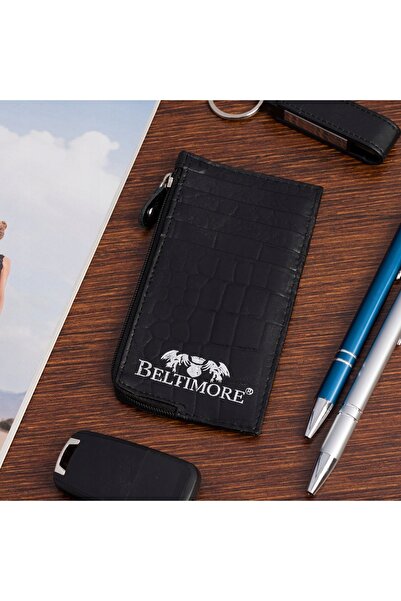 Other Beltimore Black Leather Croco Slim Wallet
