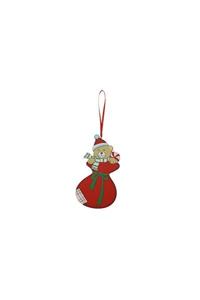 vivimall Teddy Bear Christmas Ornament, Wood, 14 Cm