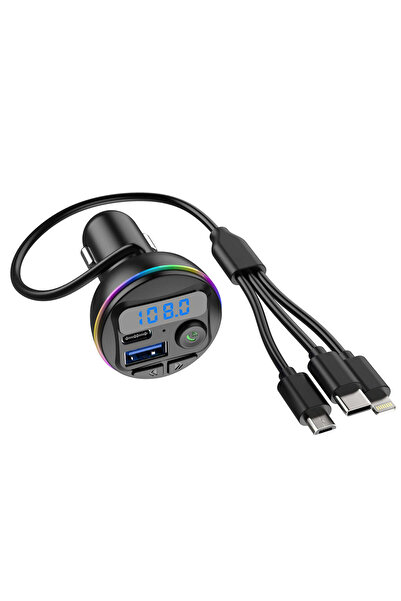 powermax Car charger with MP3, USB + Type-C, Bluetooth, 3 ports |