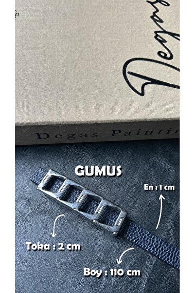 LİA KEMER Icon Square Patterned Silver Buckle Model Women's Belt Waist Belt Coat Belt Dress Belt