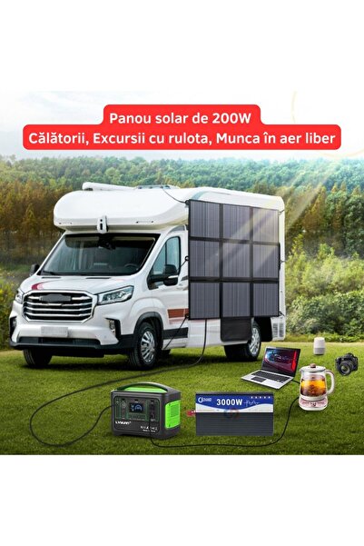 AutoBox Panou solar pliabil Taggo 200W, design portabil și flexibil, protecție IP67