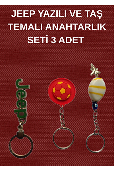 onyyapim مجموعة سلاسل مفاتيح بتصميم جيب مع كتابات وعناصر حجرية، 3 قطع