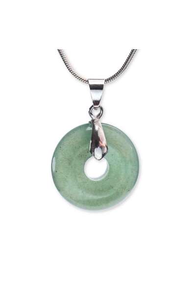 craftmystic Colier din argint cu aventurină verde în formă de Pi - Echilibru și prosperitate, lungime totală 50 cm