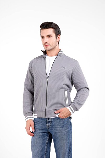 Decas معطف PROO ذو ياقة عالية وسحاب - رمادي