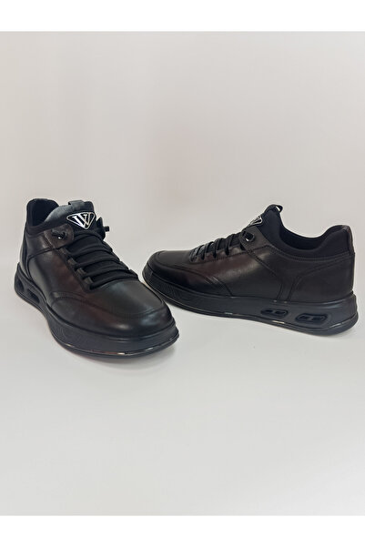 Voyager Men's Casual Shoes Genuine Leather with Elastic Laces Ankle-High Daily Orthopedic and Comfortable