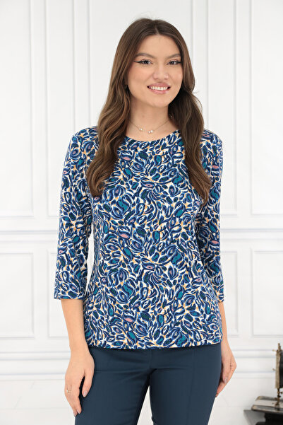 Trend Land Bluza cu imprimeu abstract albastru-galben