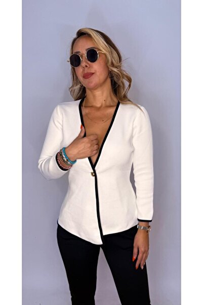 HT Boutique CEKET YAKA BEYAZ BLUZ