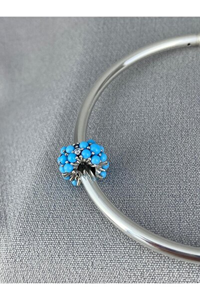 My Story Turkuaz Renkli Okyanus Gümüş Charm