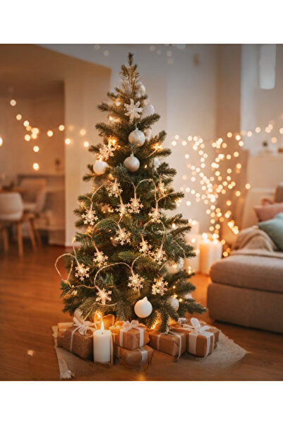 nextbuy Kar Tanesi Led Işık 5 Metre 28 Led 3x Pilli Yılbaşı Ağaç Süsü Aydınlatma Sarkıt Dizeleri Gün Işığı