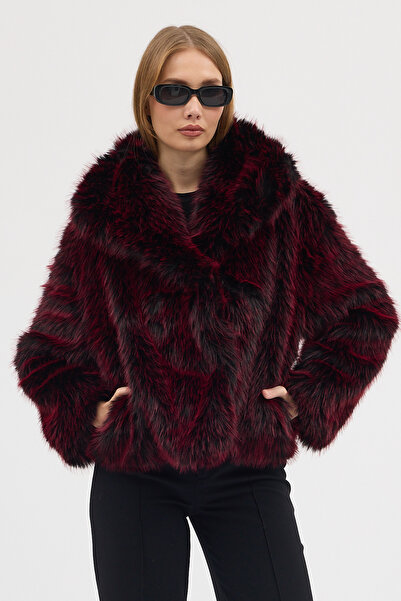 MODA DARELL سترة بياقة من الفرو الفاخر