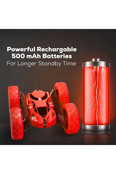 indiggo StuntRaceCar Remote Control Car, Off-Road Vehicle with 4x4 Drive, LED Lighting, Ro Function