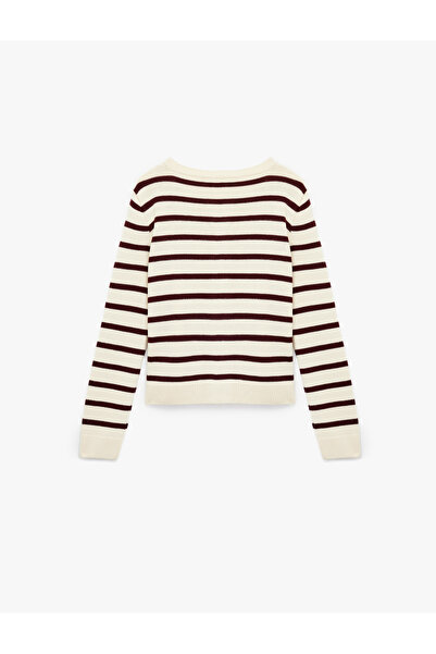 Koton Hosszú ujjú, gombos, nyakú, csíkos kötött kardigán