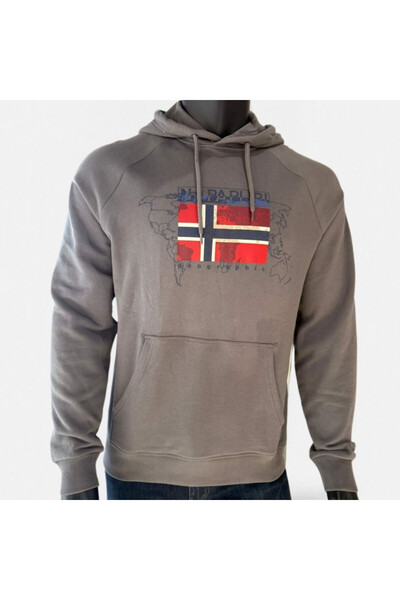 Napapijri "BEVERIN" GRAY GRANITE HOODIE