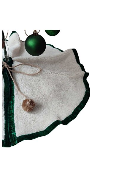 MODA NUR Christmas Tree Skirt, Pine Tree Foot Carpet Cover, Off-White Color, Plush 70 cm