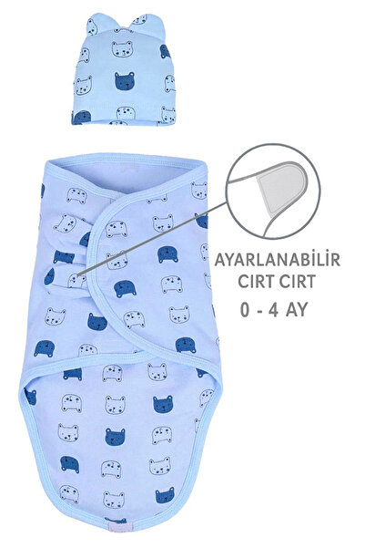 Sitilin 100% Cotton Swaddle for 0-4 Months Baby, Velcro Fastener, Soft Combed Cotton Fabric, Breathable Fabric Stl7103
