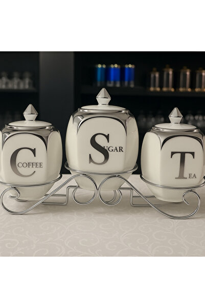 FODİS 3 lü gümüş büyük standlı baharatlık