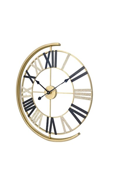 OEM Ceas de perete GH61022, analog, rotund, metal, auriu, 60 cm