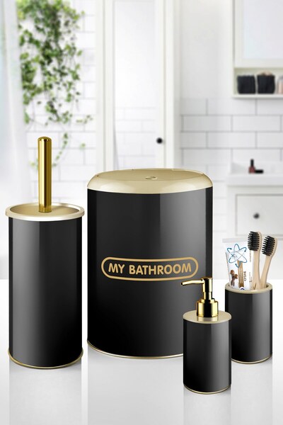 LE PARİS Metal 4 Parça Lüks Banyo Seti – Şık & Modern Tasarım