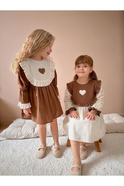 Little Pumpkin Φόρεμα για κορίτσια με λεπτομέρεια καρδιάς στο λαιμό, φόρεμα για τα γιορτά (μακρυμάνικο)