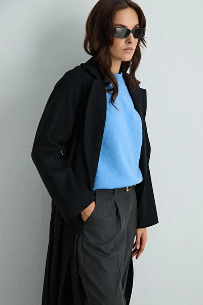 Gusto Klasik Yün Manto - Siyah