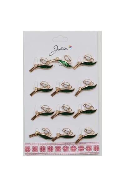 JOLIE Set of 12 Spring Snowdrop Mrior Brooches |