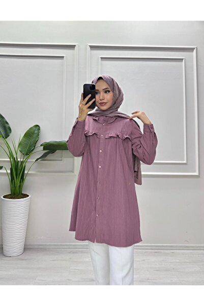 moda acar Firfir Detailed Burumcuk Fabric Tunic