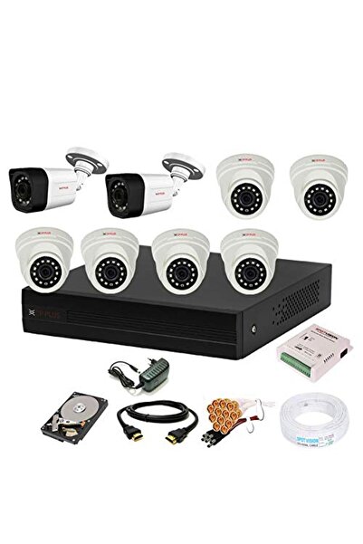 Hikvision CP PLUS Wired 8 Channel HD DVR 1080p Outdoor Camera 24 MP 2Pcs Indoor Camera 24 MP 6Pcs 1 TB Hard Di