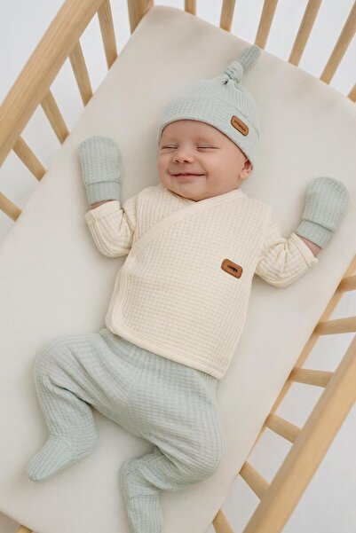 BYS BABY FASHION Yenidoğan Kız - Erkek Bebek Hastane Çıkış Seti 5 Parça %100 ...