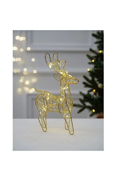 HOFF Decoratiune ren, 15 LED-uri cu lumina calda, H 21 cm, alimentare baterii