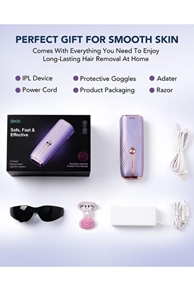 Fipka SKG Laser Hair Removal Device, Dual-Pulse Technology for Women/Men, Permanent, Painless IPL Ha
