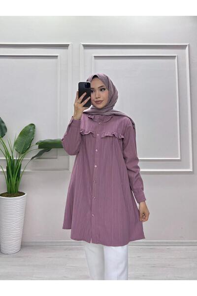 moda acar Firfir Detailed Burumcuk Fabric Tunic