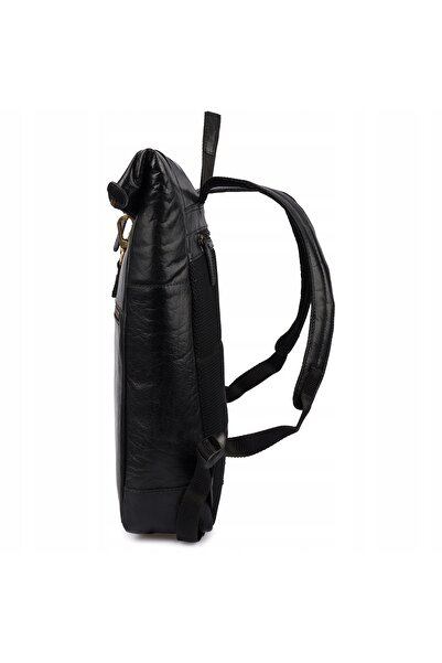 Other Leather backpack for a 15.6 laptop, large A4 business, roomy, black, Beltimore