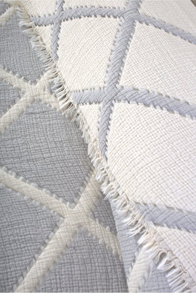 Cottonest Lüks 4 Katlı Multi Muslin %100 Pamuk Çift Kişillik Yatak Örtüsü 230x250 Cm Battal Boy 2 Yastıklı